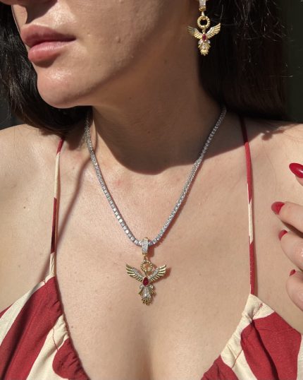 Anka Kuşu Charm Kolye Ucu (Kırmızı)