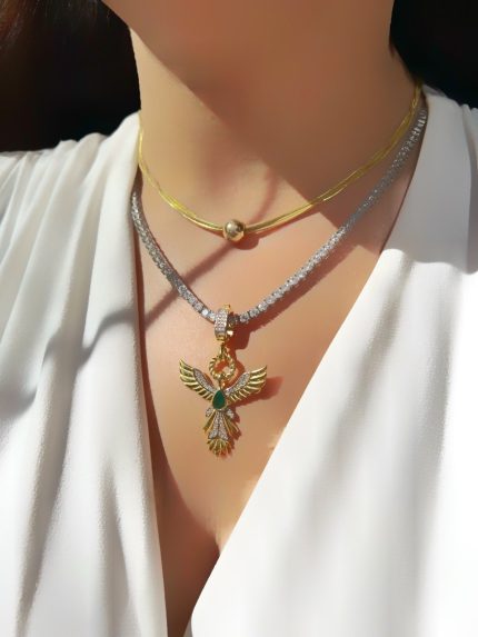 Anka Kuşu Charm Kolye Ucu (Yeşil)